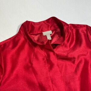 Chico's Red Satin Jacket Cropped Evening Party Career Blazer Size‎ 3